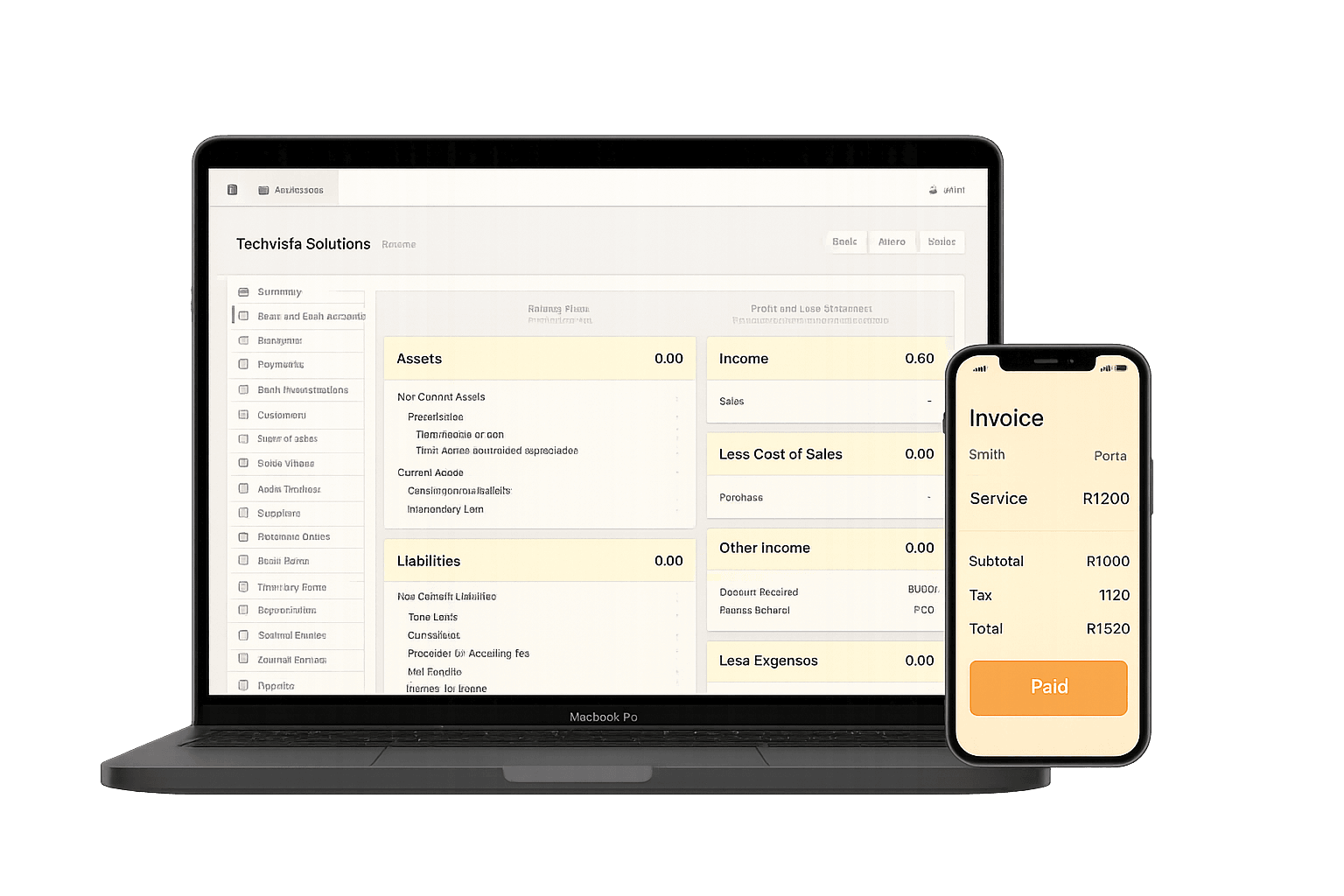 Accounter accounting dashboard displayed on a laptop and phone